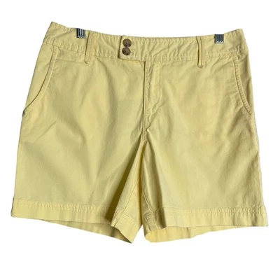 Pantalones Cortos Chinos Eddie Bauer Para Mujer 10 Amarillos Preppy Clásicos Aire Libre Gorpcore Foto 1 de 4
