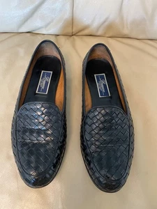 Men's Black Woven Slip On Loafers Cole Haan Bragano 10.5 Vintage - Picture 1 of 9