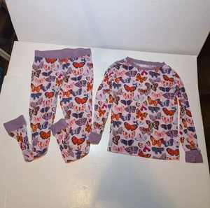 Little Sleepies Butterfly Kisses 2 Piece Long Sleeve Pants Pajama Set 4T EUC - Picture 1 of 8