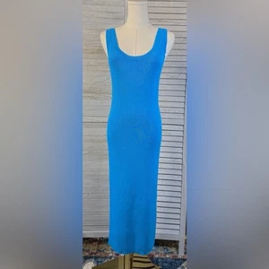 Abito midi blu in maglia The Drop Chic. Nuovo con etichetta. Taglia Media. - Foto 1 di 12