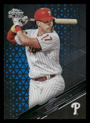 2020 Topps Chrome Black Blue Refractors #31 Rhys Hoskins /75 - Image 1 of 2