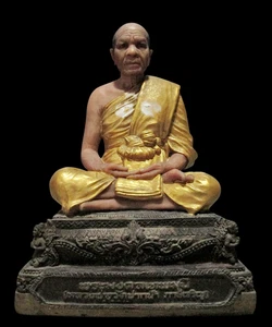 Statua Buddha Sodh 9,25" LP Wat Paknam Thai figura sacra amuleto talismano rara - Foto 1 di 10