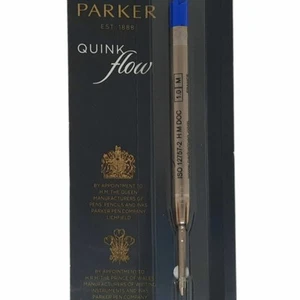 Parker Quinkflow Ballpoint Pen 1.0 Medium Tip Blue Ink Refil ISO 12757-2 H M DOC - Picture 1 of 5