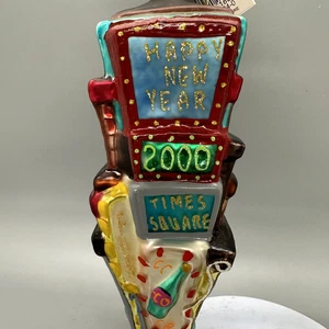 Großer Christopher Radko Glas Weihnachtsschmuck 1999 2000 Neujahr Jahrtausend - Bild 1 von 9