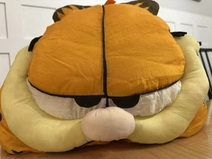Vintage Big Garfield Cat Face Stuffed Head Pillow Play By Play 17”x14” - Picture 1 of 4