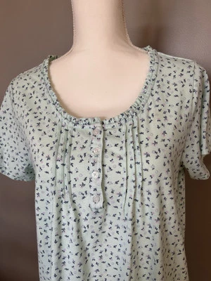 Adonna Camisón Mujer Mediano Azul Verde Pastel Floral Acogedor Foto 1 de 4