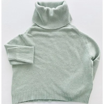 Allude Cashmere Sweater Turtleneck Green Boxy Size Small 100% Cashmere - Image 1 of 4