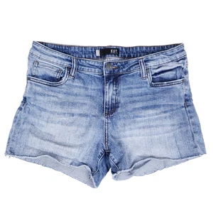 Kut From The Kloth Denim Shorts Raw Hem Size 12 Blue Casual Off-Duty Model Luxe - Picture 1 of 9