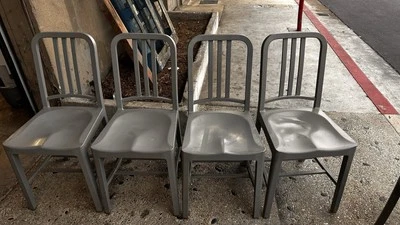 Emeco Navy 111 Reclaimed Stacking Chair Gray Made From Coca-Cola Bottles - Image 1 of 4