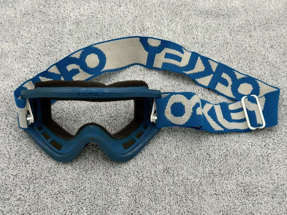 GAFAS OAKLEY de Colección Correa Azul y Blanco BMX MX Carreras Esquí Snowboard Años 80 90 Foto 1 de 4