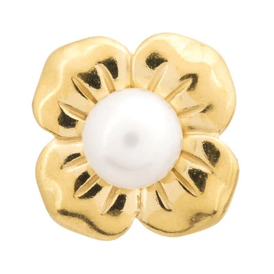 Endless Charm Big White Pearl Flower Gold - Bild 1 von 2