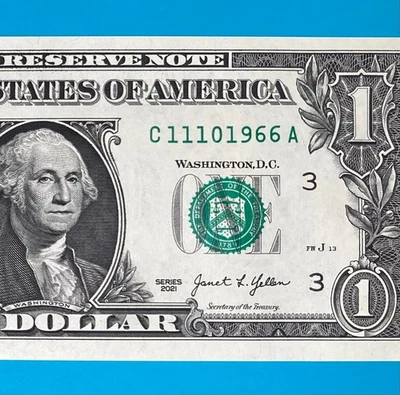November 10, 1966 (C 11101966 A) BIRTHDAY Note $1 One Dollar Bill *UNC* - Image 1 of 4