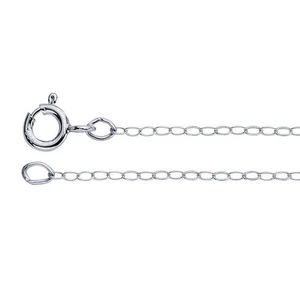 Sterling Silber Halskette 10er Pack 18" 1,4 mm Flach Oval Kabel Kette Hergestellt in den USA - Bild 1 von 6