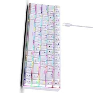 68 Key Corded Keyboard Color Zone Lighting Control Braided USB Cable Ergonomic - Picture 1 of 10