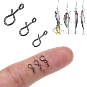 50Pcs/lot Fly Fishing Snap Hook Quick Change for Flies Hook Lures Fishing Tool - Picture 1 of 14