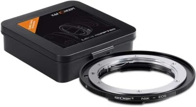 K&F Concept Lens Adapter for Nikon F/ G/ M42 / C/Y / OM Lens to Canon EOS Camera - Image 1 of 4