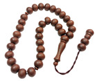 Turkish Brown Fiber Prayer Beads Round Yerli Tesbih, Small Tasbih Misbaha 896