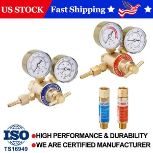 Oxygen Acetylene Regulator Welding Gas Gauges and Flashback Arrestors Regulator - Picture 1 of 11