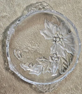 Mikasa Christmas Bloom Glass Poinsettia Crystal Candy Dish Germany - USED - Picture 1 of 7