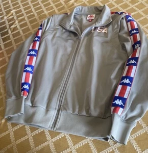 Kappa 222 Banda Anniston Silver-Gray Track Jacket Medium - Picture 1 of 5