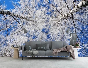 Papel pintado 3D árboles blancos Q3302 mural fotomural autoadhesivo Kay - Imagen 1 de 11