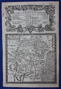 Original antique map WESTMORLAND, Owen & Bowen, 'Britannia Depicta', 1724 - Picture 1 of 3