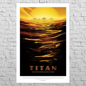 Poster NASA Titan, Saturn's moon | 24x35" Big size | Space, science wall decor - Picture 1 of 4
