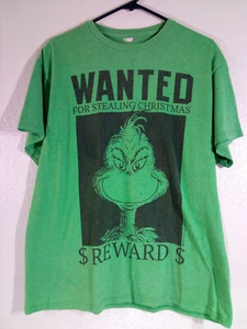 The Grinch Herren grün Wanted For Stealing Weihnachten Belohnung Shirt Large - ohne Etikett - Bild 1 von 3