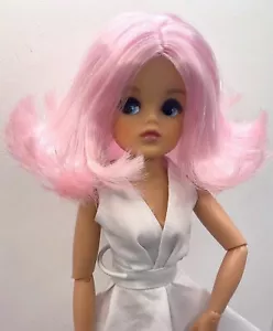 OOAK Custom Sindy Doll Pink Flicked Hair Handmade Dress & Rooted Lashes - Picture 1 of 9
