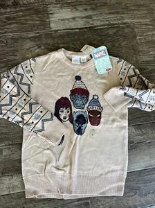 Disney 100 Holiday Boys Marvel Hulk Spiderman Christmas Sweater Size Medium NWT - Picture 1 of 4