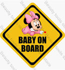 Baby on Board Sticker Mouse Minnie Vinyl Decal Car Truck