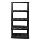 Gracious Living 5 Shelf Knect-A-Shelf Ventilated Heavy Duty Storage Unit, Black