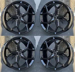 18" Black Wheels For Audi A4 A5 S4 S5 A6 Q3 Q5 Passat 18x8 +35 5x112 Rims Set 4 - Picture 1 of 3
