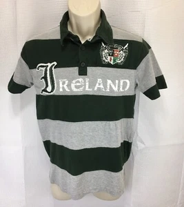 Ireland Green And Gray Striped Polo Shirt Size Small Celtic St Patrick’s Day - Picture 1 of 8