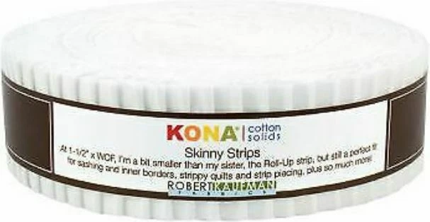 Skinny Strips - Kona® Cotton Solids White Colorstory 1.5" Fabric Strips M205.05 - Image 1 of 1
