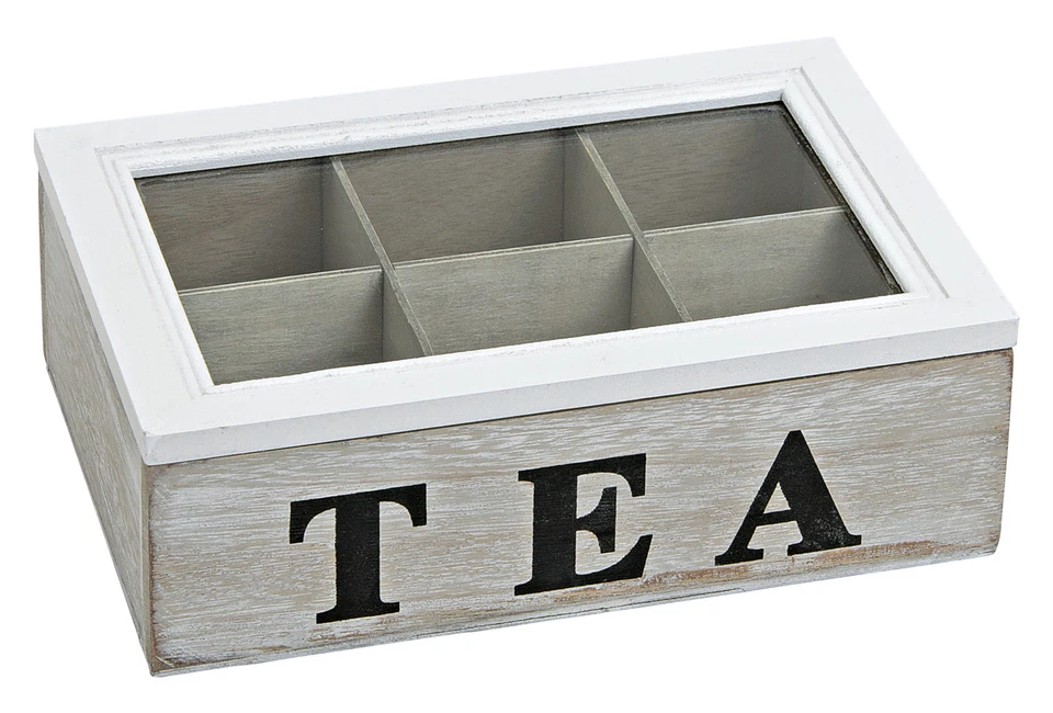 Teebox/ Aufbewahrungsbox antikweiß aus Holz + Glas, Lagerräumung!!! - Bild 1 von 1