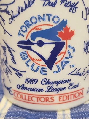 1989 Toronto Blue Jays American League East Champion  Coffee Mug with Autographs - Image 1 of 4