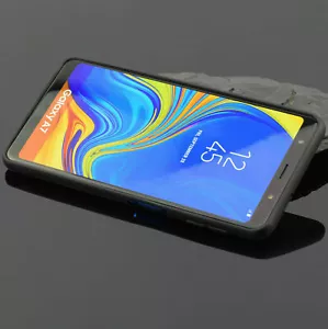 Housse pour Samsung Galaxy A7 2018 silicone étui sombre sac téléphone portable SlimCover pare-chocs - Photo 1/5