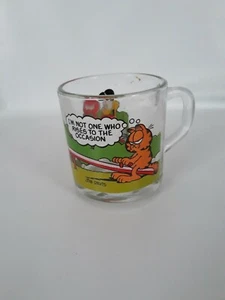 ⭐ MCDONALD'S 1978 GLASS GARFIELD I'M NOT ONE WHO RISES TO ...COFFEE MUG (F1 - Bild 1 von 5