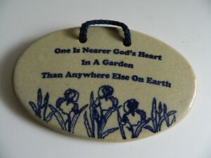 Mountaine Meadows Wall Pottery Plaque - Handmade USA - Nearer God In A Garden