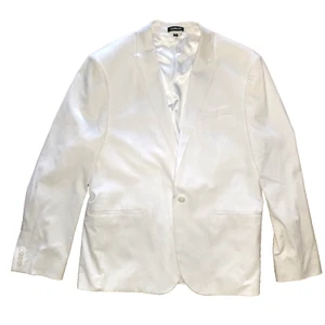 EXPRESS SLIM IVORY WHITE VELVET TUXEDO JACKET DINNER BLAZER SZ 42 SHORT $298 - Picture 1 of 3