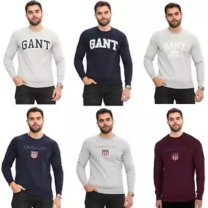 Gant Mens Pullover Sweatshirt Casual Crew Neck Winter Classic Designer Jumper - Picture 1 of 72