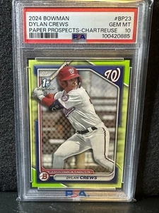 2024 Bowman 1st Paper Prospects DYLAN CREWS 'CHARTREUSE' #'d 1/15! PSA 10! Nats - Bild 1 von 3