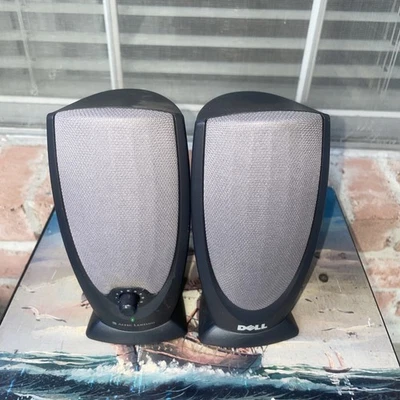 Vintage Dell Computer Lautsprecher 2er Set schwarz Modell A215 PC Desktop Audio kabelgebunden - Bild 1 von 4