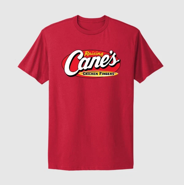 Camiseta Raising Cane's Chicken Fingers Logo, comida rápida restaurante merchandising Apparel Foto 1 de 1