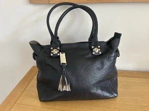 Fab Massimo Dutti Black Large Leather Carry Shoulder Bag - Picture 1 of 23