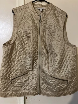 Chaleco Laura Ashley 3X Dorado Acolchado Bolsillos Laterales Foto 1 de 4