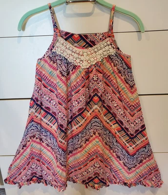 Vestido Columpio Niñas Pinky Marca Talla 10/12 Correas de Espagueti Rosa Naranja Azul Boho Foto 1 de 4