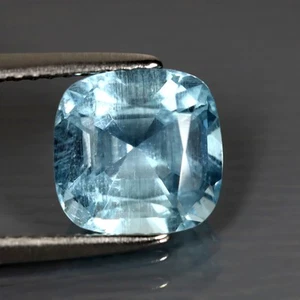 2,63 ct toller Kissenschliff (9 x 8 mm) Brasilien Himmelblau Aquamarin lose Edelstein - Bild 1 von 2
