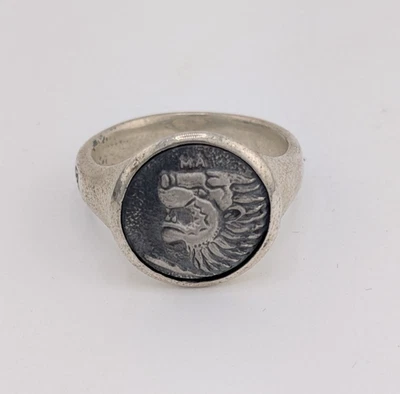 DAVID YURMAN Men's PETRVS Lion Coin Signet Ring in Sterling Silver Size 12 - Image 1 of 4